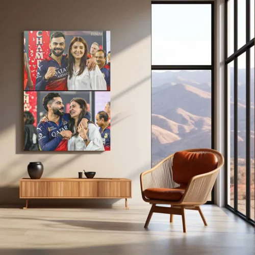 Cricket Metal Poster | Virat Kohli & Anushka Sharma Celebrate RCB's IPL 2025 Win ? Iconic Couple Metal Poster | Cricket x Love Edition 01 - Image 3