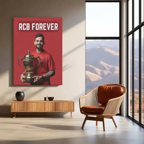 Cricket Metal Poster | Virat Kohli RCB Wins IPL Trophy 2025 ? Historic Victory Metal Poster | Champion?s Wall Art 03 - Image 3