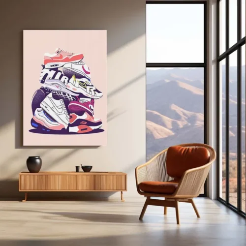 Abstract Metal Poster | Nike Sneaker Art Metal Poster ? Bold & Stylish Decor - Image 3