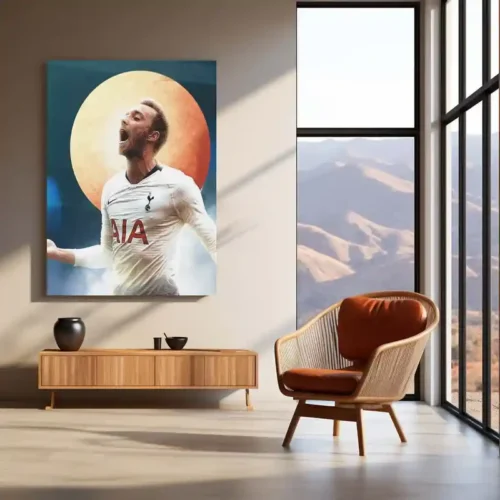 Christian Eriksen Celebration ? Tottenham Hotspur Artistic Poster Metal Frame | Spurs Midfield Maestro Wall Art - Image 3