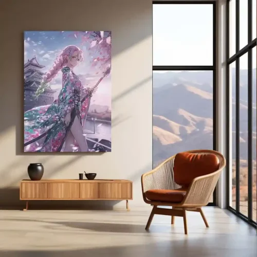 Mitsuri Kanroji Metal Frame | Love Hashira Demon Slayer Wall Art | Anime Aesthetic Poster - Image 3