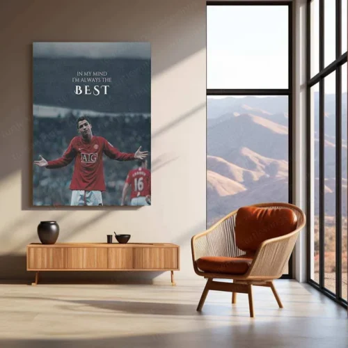 Cristiano Ronaldo Metal Poster | GOAT Portrait Wall Art | Football Legend Decor - Image 3