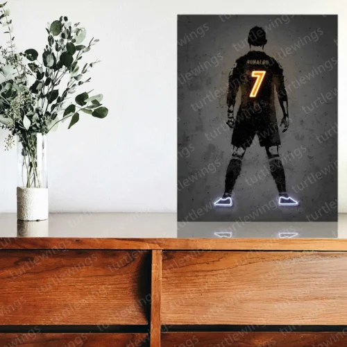 Cristiano Ronaldo Neon LED Wall Frame - Iconic Glow for Football Fans - Image 3