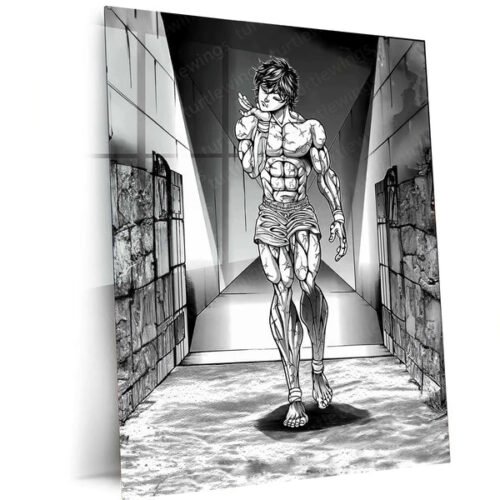 Baki Hanma Metal Poster | Anime Wall Art | Fighting Spirit & Martial Arts Decor