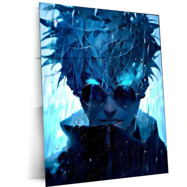 Satoru Gojo Metal Poster | Jujutsu Kaisen Anime Wall Art | Infinity Domain Expansion Decor Description