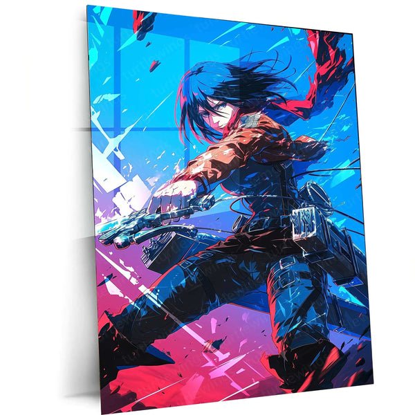 Mikasa Ackerman Attack on Titan Metal Poster | Anime Wall Art | AOT Collector?s Edition