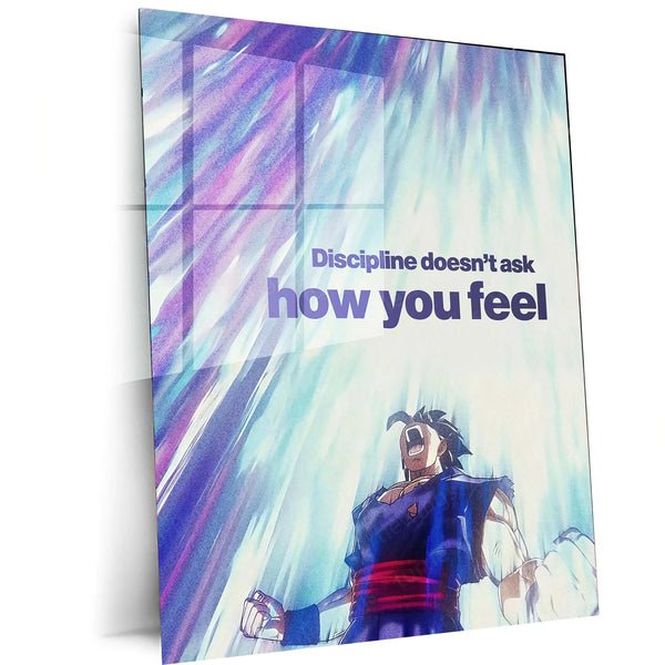 Gohan Power-Up - ?Discipline Doesn?t Ask How You Feel? Metal Poster | Dragon Ball Z Motivational Anime Wall Art
