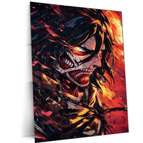 Attack on Titan Metal Poster ? Epic Anime Wall Art | Colossal Battle Decor 2