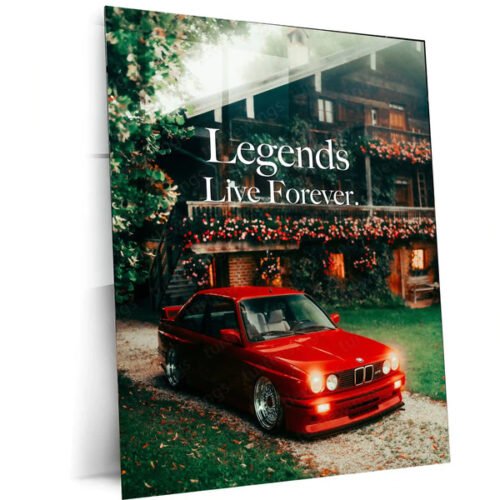 Cars Metal Poster | BMW M5 ? Legends Live Forever Metal Poster | Iconic Sports Car Wall Frame