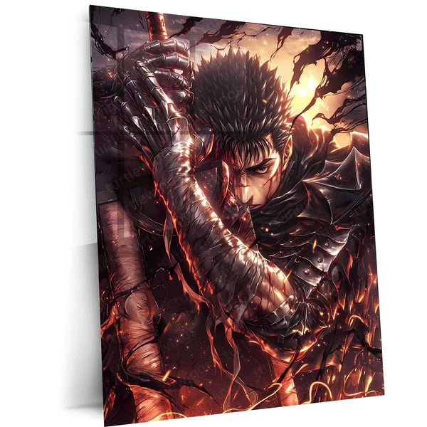 Berserk ? Guts Metal Poster | Dark Anime Wall Frame for True Strugglers