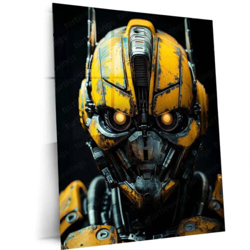 Bumblebee Transformers ? Cyberpunk Mecha Style Metal Poster | Sci-Fi Wall Frame