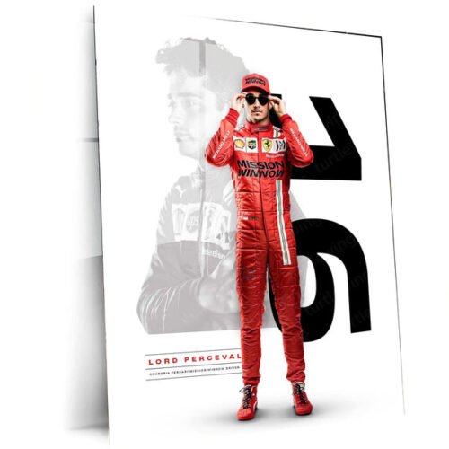 Charles Leclerc F1 Metal Poster ? Ferrari Racing Wall Art