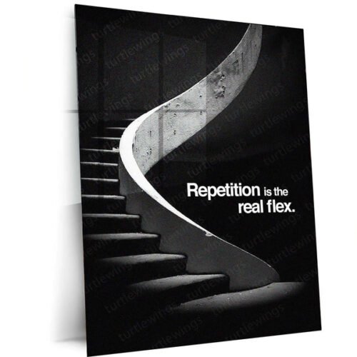 Consistency is Power ? The True Flex of Repetition Metal Frame | Discipline Over Motivation Wall Art | Daily Grind Quote Poster
