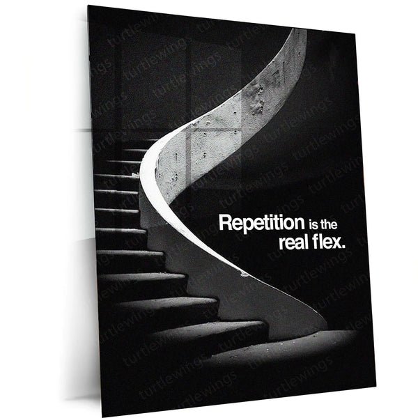 Consistency is Power ? The True Flex of Repetition Metal Frame | Discipline Over Motivation Wall Art | Daily Grind Quote Poster
