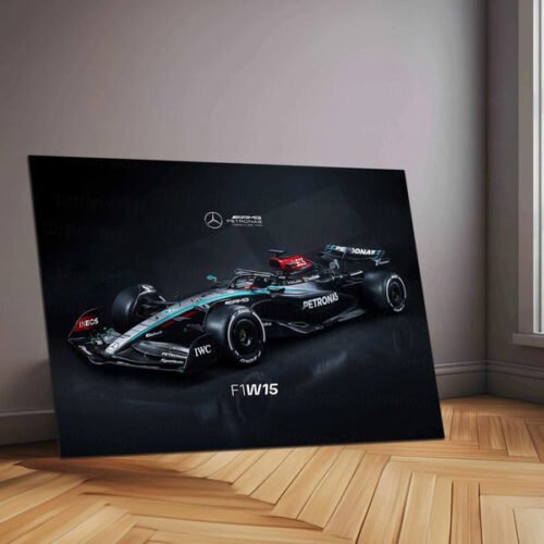 Mercedes-AMG F1 W15 Metal Poster | 2025 Formula 1 Racing Artwork | Silver Arrows Wall Decor