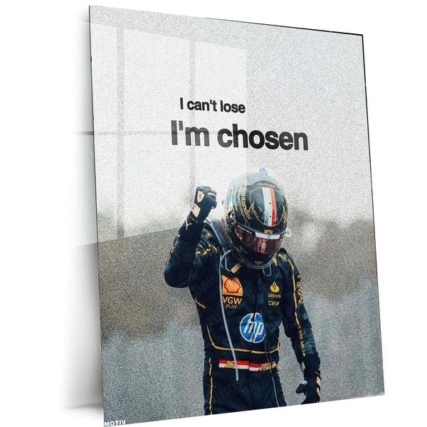 I?m Chosen ? Gabriel Bortoleto Racing Motivation Metal Poster | F2/F3 Motorsport Wall Art
