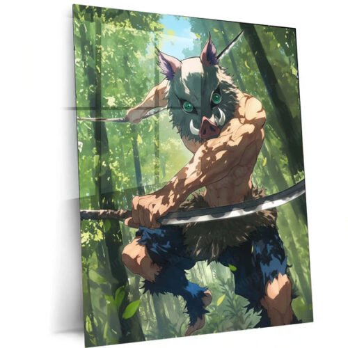 Inosuke Hashibira ? Beast Breathing Rage Metal Poster | Demon Slayer Wall Frame