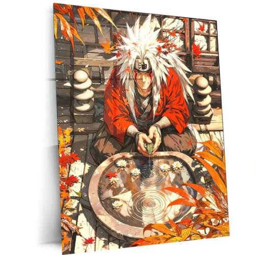 Jiraiya Autumn Reflection ? Naruto Metal Poster | Legendary Sannin Wall Frame