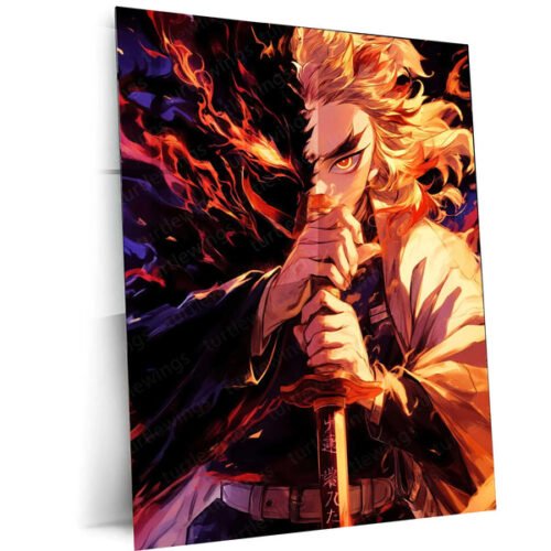 Kyojuro Rengoku ? Flame Hashira Metal Poster | Demon Slayer Anime Wall Frame
