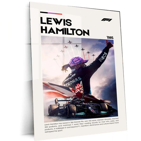 Lewis Hamilton Metal Frame | 7-Time Formula 1 World Champion Wall Art