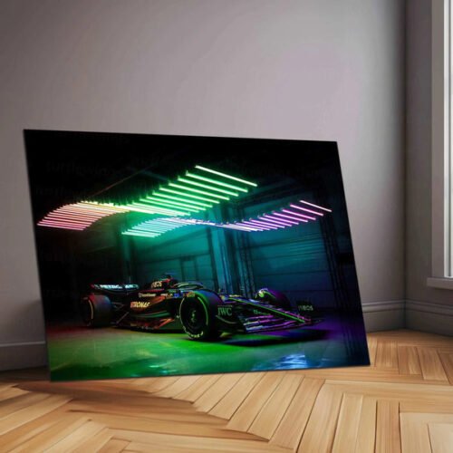 Mercedes-AMG Petronas Metal Poster | Formula 1 Racing Artwork | Silver Arrows Wall Decor