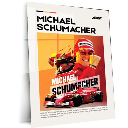 Michael Schumacher Metal Frame | Ferrari Formula 1 Legend Wall Art