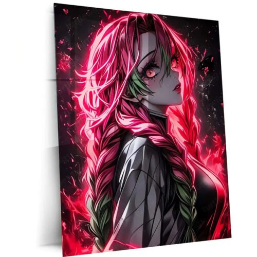 Anime metal poter | Mitsuri Kanroji ? Demon Slayer Metal Poster | Love Hashira Anime Wall Frame