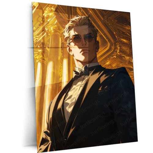 Nanami Kento Metal Poster ? Jujutsu Kaisen Anime Wall Art | Stylish Suit Aesthetic Decor