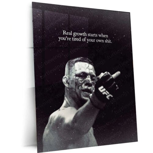 Nate Diaz Quote Metal Poster ? Motivational UFC Fighter Wall Art | Fight & Hustle Mindset Decor