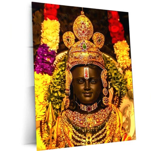 Ram Lalla Metal Poster ? Divine Childhood Avatar Wall Art | Spiritual Hindu Decor