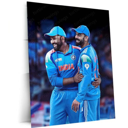 Cricket Metal Poster | RO-KO Metal Poster ? Rohit Sharma & Virat Kohli Wall Art | Team India Cricket Duo