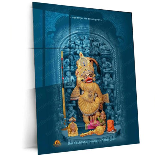 Sarangpur Hanuman Metal Poster ? Divine Spiritual Wall Art | Bajrangbali Blessings