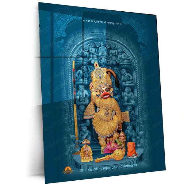Sarangpur Hanuman Metal Poster ? Divine Spiritual Wall Art | Bajrangbali Blessings