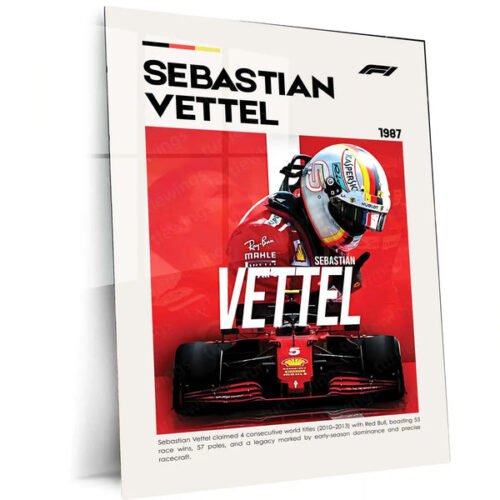 Sebastian Vettel Metal Frame | 4-Time Formula 1 World Champion Wall Art