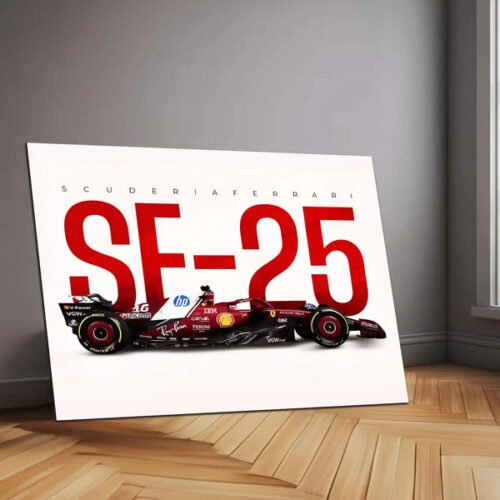 Scuderia Ferrari ? SF-25 Livery Metal Frame | 2024 Formula 1 Car Wall Art