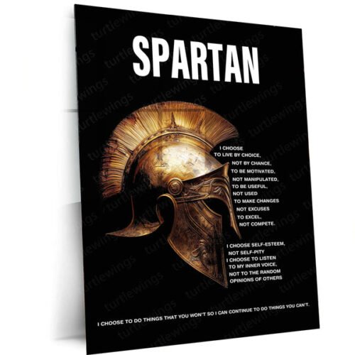 Spartan Warrior Metal Poster ? Ancient Strength & Glory Wall Art