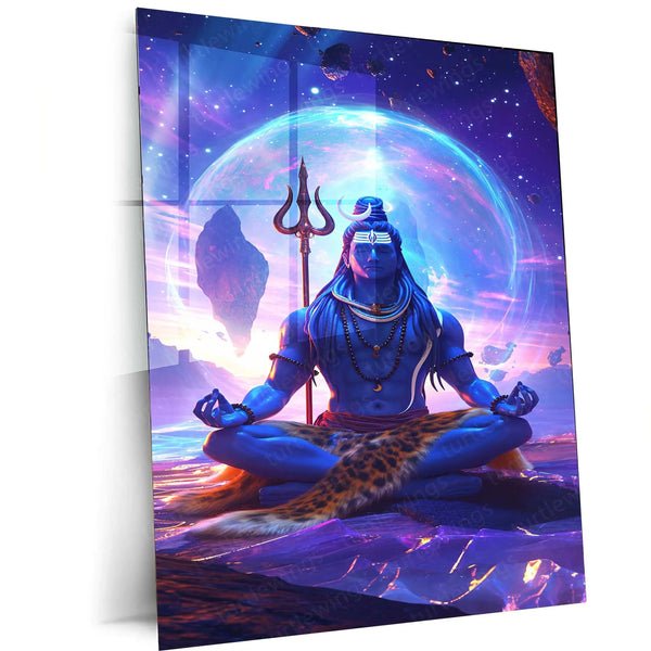 Lord Shiva Metal Poster ? Divine Lord of Destruction | Spiritual Hindu Wall Art | Mahadev Decor