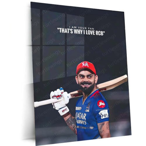 Cricket Metal Poster | Virat Kohli Metal Poster ? Iconic Cricket Legend Wall Art 4