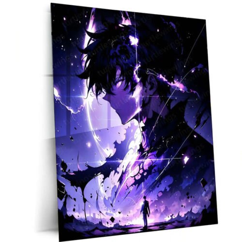 Anime Metal Poster | Sung Jin-Woo ? Solo Leveling Metal Poster | Shadow Monarch Anime Wall Frame