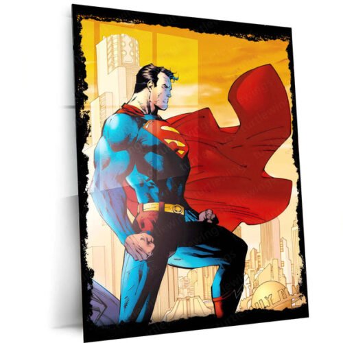 Superman ? Man of Steel Metal Poster | DC Comics Superhero Wall Frame