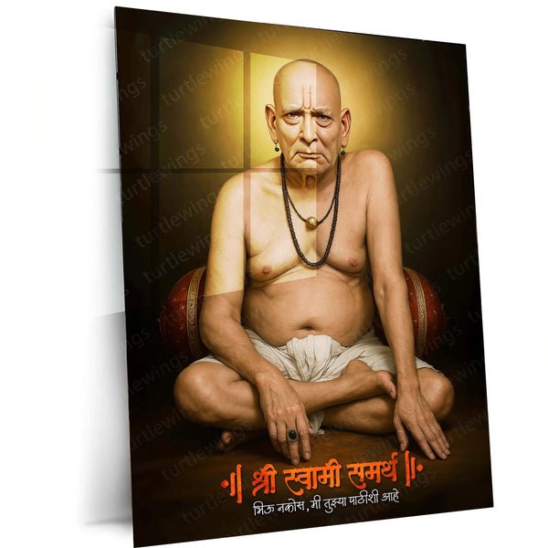 Spiritual Metal Poster | ?? Shree Swami Samarth Metal Poster | Akkalkot Maharaj Wall Art | Spiritual Decor for Devotees