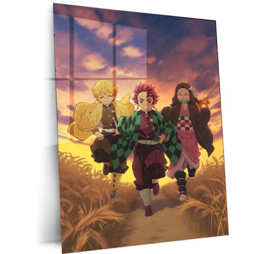 Anime Metal Poster | Tanjiro & Zenitsu Metal Poster ? Demon Slayer Anime Wall Art
