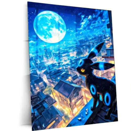Umbreon?s Midnight Watch ? Pok?mon Metal Poster | Dark-Type Eeveelution Wall Frame