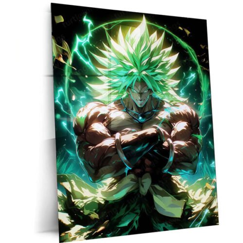 Anime Metal Poster | Unleashed Fury ? Broly Legendary Super Saiyan Metal Poster | Dragon Ball Wall Frame