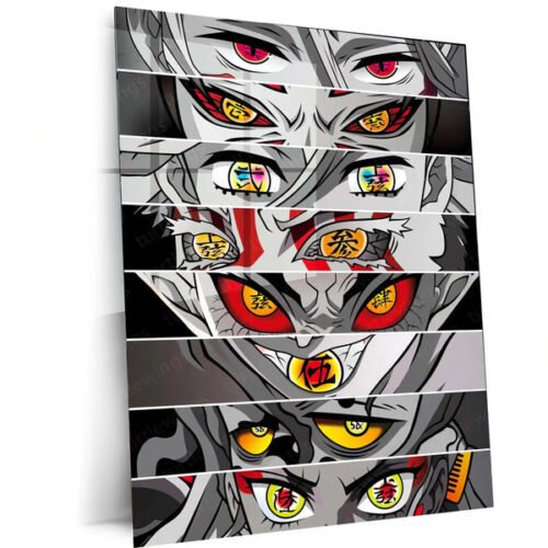 Anime Metal Poster | Upper Moon Demon Eyes ? Demon Slayer Villains Collection Metal Poster | Kimetsu no Yaiba Wall Frame