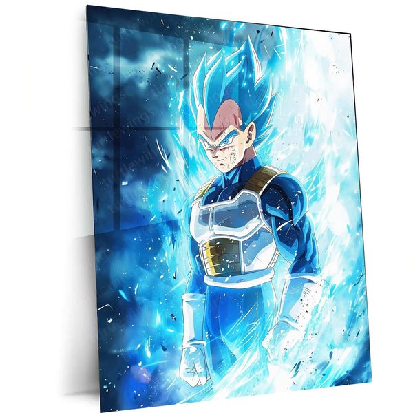 Vegeta Metal Poster ? Saiyan Prince Wall Art | Dragon Ball Z Anime Decor