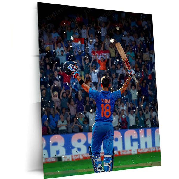 Cricket Metal Poster | Virat Kohli Metal Poster | Cricket Legend Wall Art
