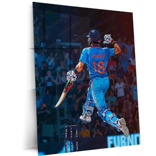 Cricket Metal Poster | Virat Kohli Metal Poster | Cricket Legend Wall Art01