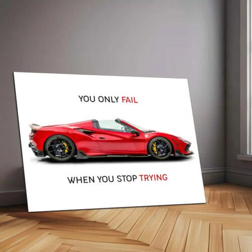 You Only Fail When You Stop Trying ? Ferrari F8 Spider Novitec Metal Frame | Motivation x Supercar Wall Art