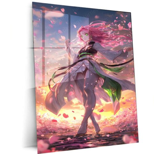 Anime Metal Poster | Mitsuri Kanroji Metal Poster | Demon Slayer x Anime Kaisen Style Wall Art